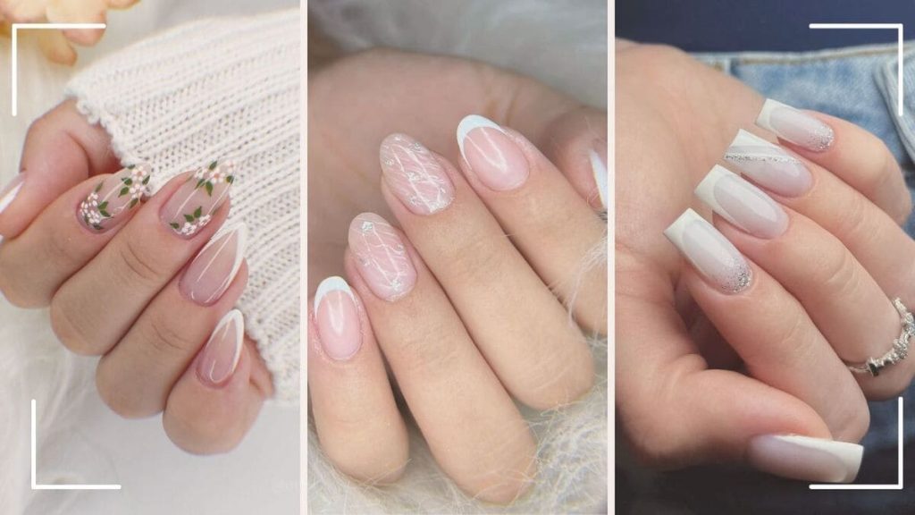 unhas brancas e delicadas