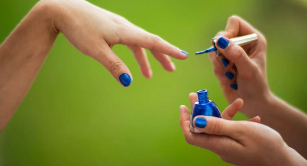 unhas decoradas azul